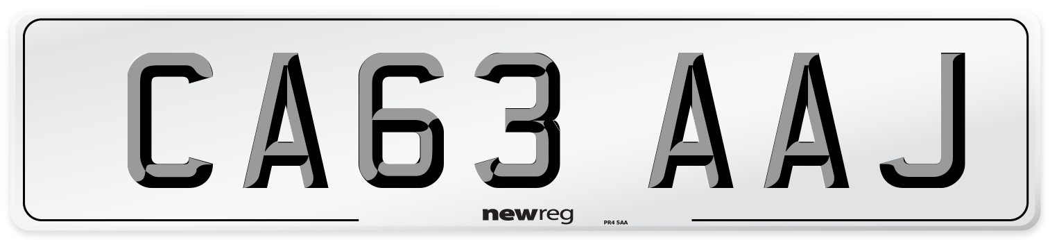 CA63 AAJ Number Plate from New Reg